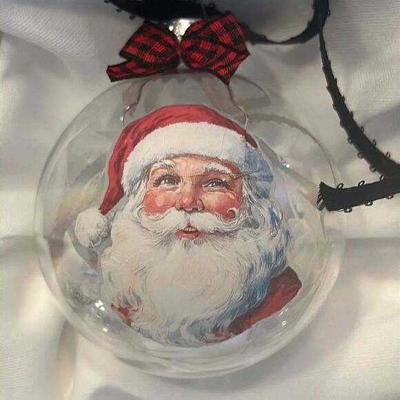 Upcycled Clear Glass Ornaments 3 Different Christmas Balls house, Santa and tree - Picture 13 of 15